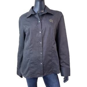 Cutter & Buck Vanderbilt Woman Button Up Black Shirt Size Large College Football